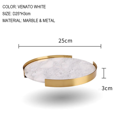 Scandinavian Decorative Natural Marble Tray Bathroom Luxury