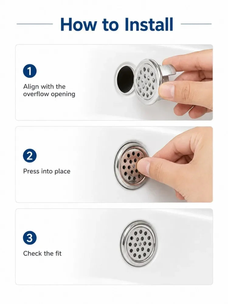 1-20pcs Round Basin Overflow Cap Sink Drain Cover