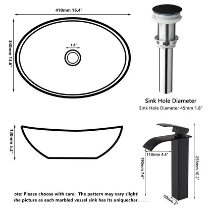 Kemaidi Bathroom Sink Faucet Combo Vessel Sink Countertop