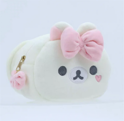 Rilakkuma Korilakkuma Bow Plush Makeup Bag Mirror Storage