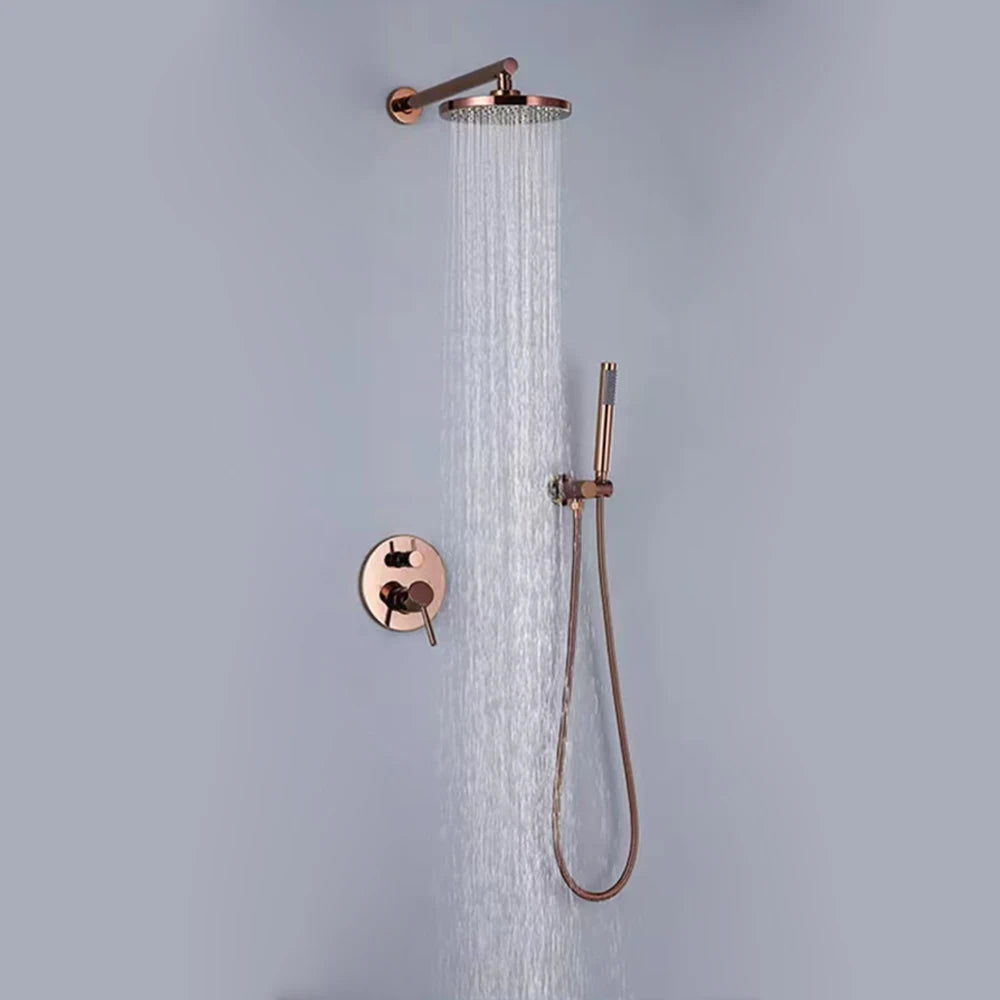 Brass Rose Gold Shower 8-16 Inch Bathroom Wall