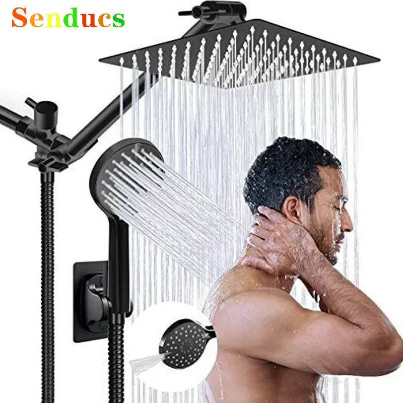 Black Simple Bathroom Shower Wall Mounted Bathroom Shower