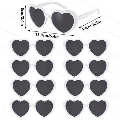 12-100pcs Wedding Bridal Heart Shaped Sunglasses Party Favors