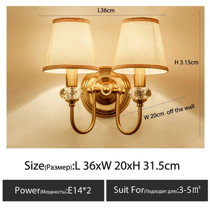 Modern Wall Sconce White Fabric Shade E27 Gold