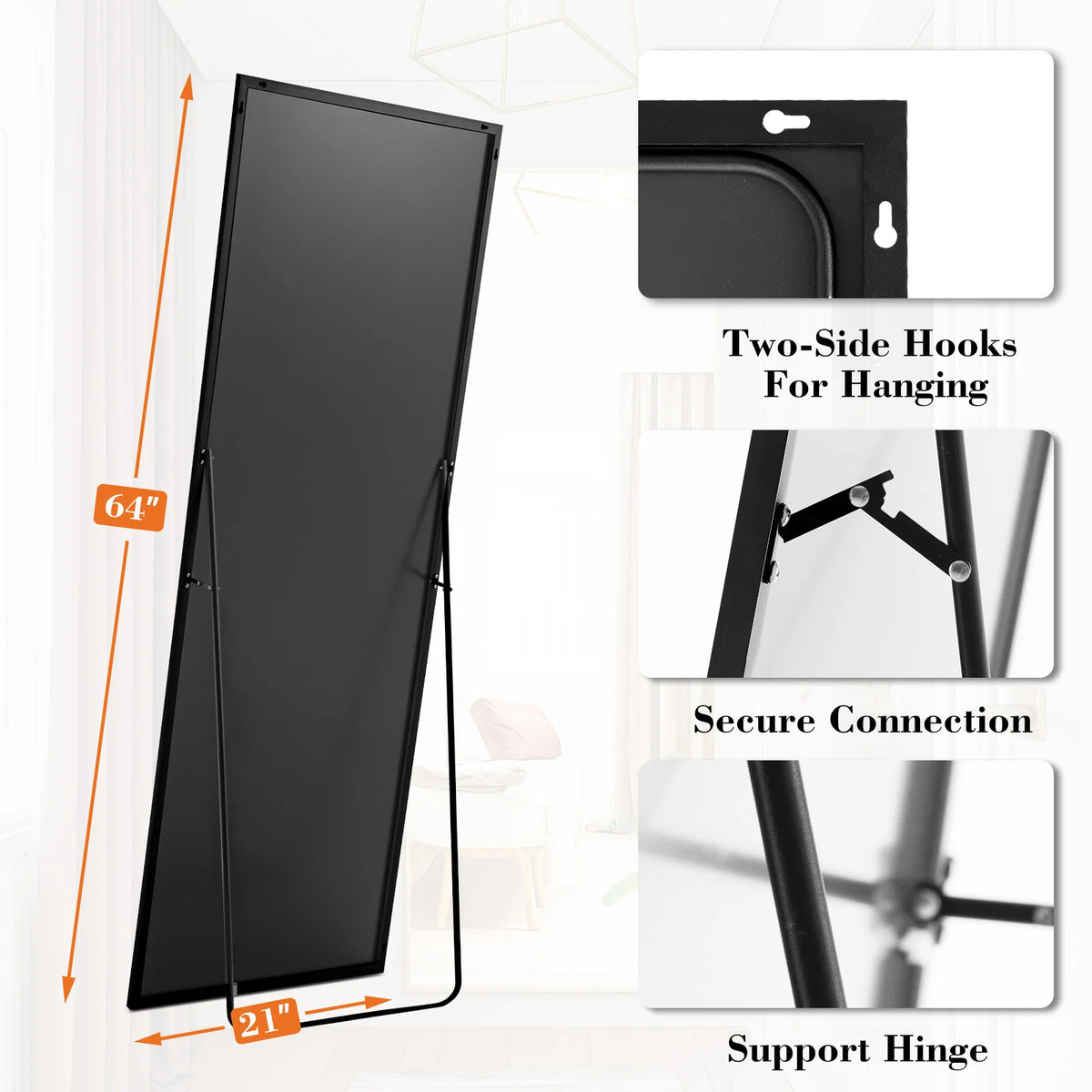 Jhk 64 X21 Full Body Wall Mirror Standing