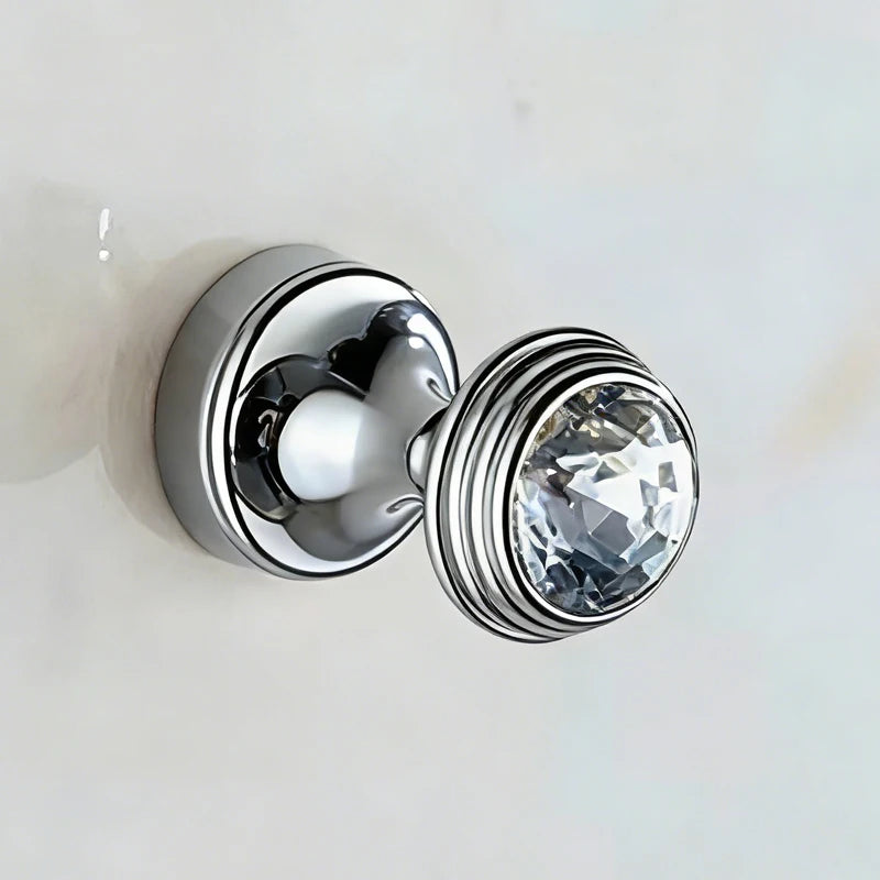 Crystal Hook Chrome Color Wall Clothes Rack Cloth
