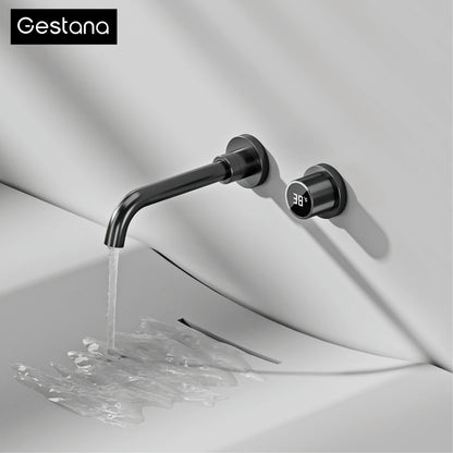 Gestana Luxury Led Digital Display Black Brass Bathroom