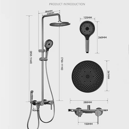 Modern Bathroom Gun Gray Aluminum Minimalist Shower Cold