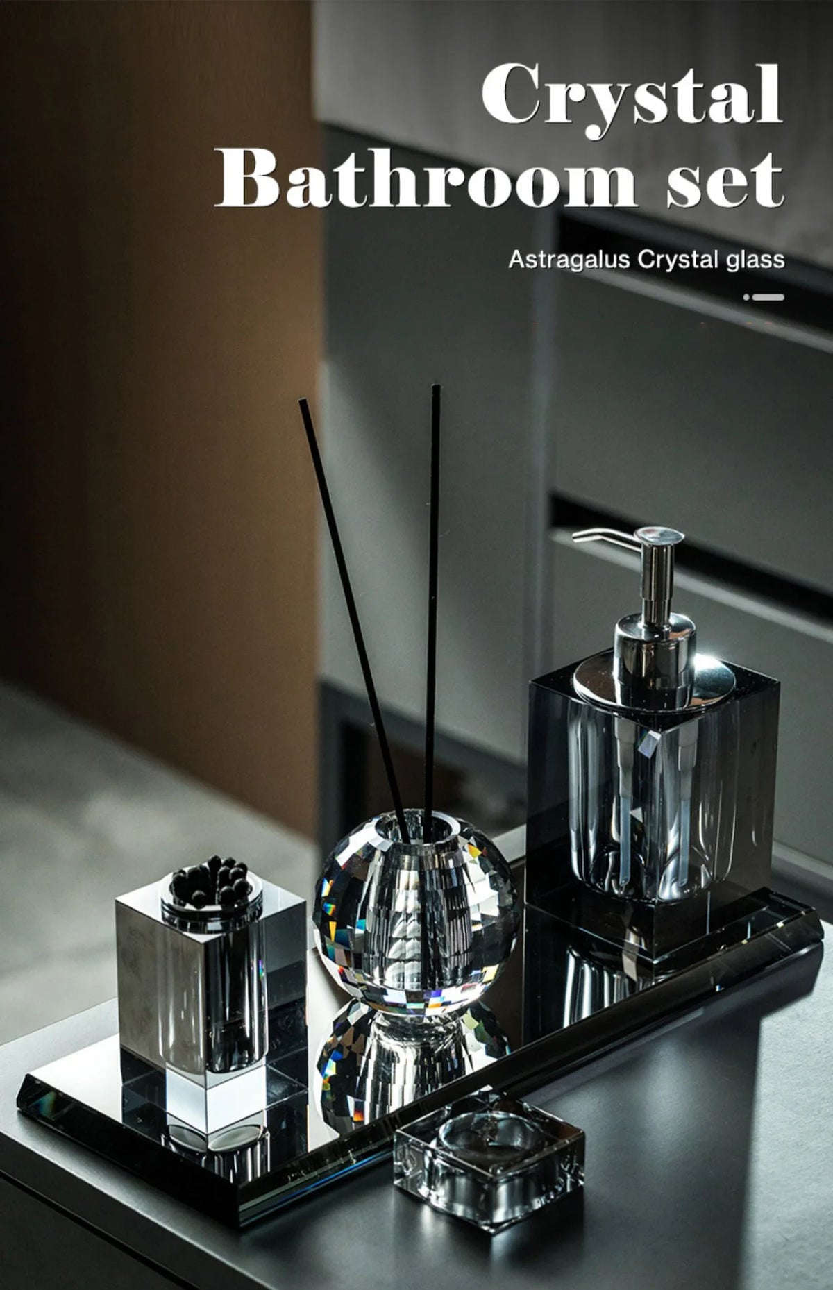 Light Luxury Crystal Glass Bathroom High End Shampoo