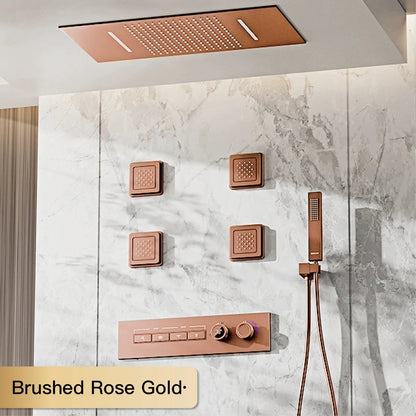 Luxury Gun Gray Brass Shower System Ceiling Design