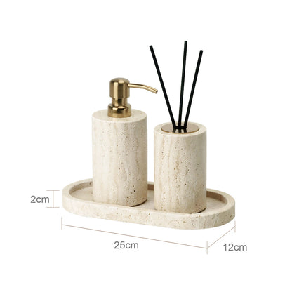 Travertine Bathroom Luxury Soap Dish Soap Dispenser Tissue