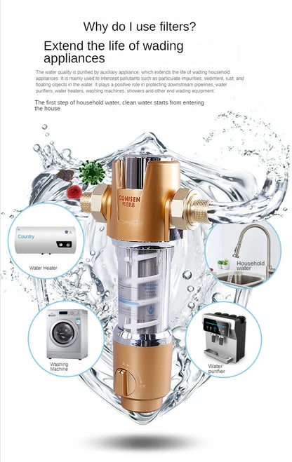 Spin Down Sediment Filter Backwash Whole House Water