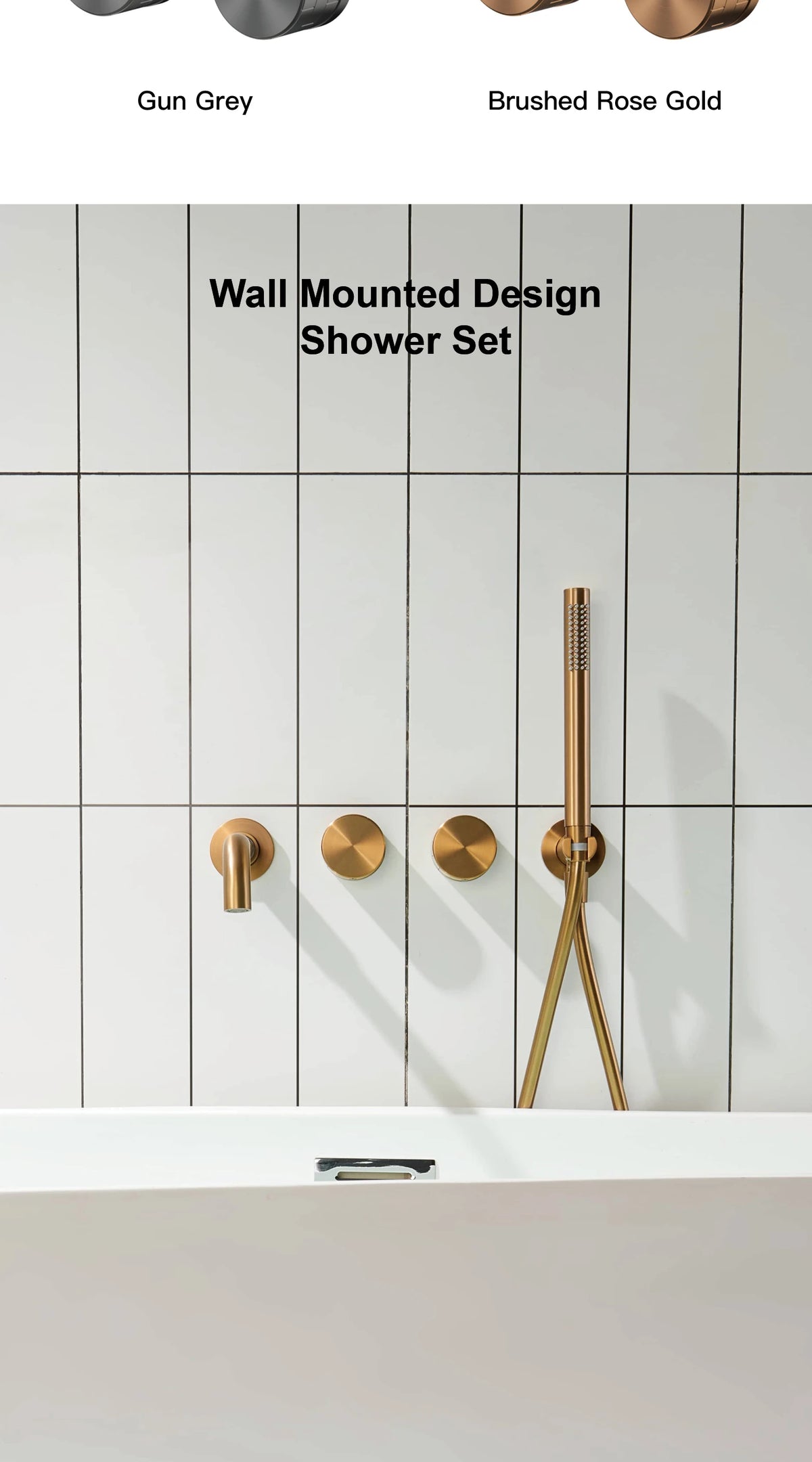 Luxury Brass Brushed Gold Wall Mounted Bathroom Faucet