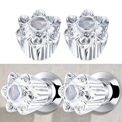 Shower Faucet Handle Replacement Knobs Pair Clear Acrylic