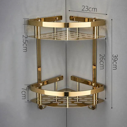 Bathroom Shelf Rose Gold Corner Shelf Shampoo Brass