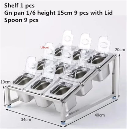 Stainless Steel Transparent Gn Pans Visible Food Exhibition