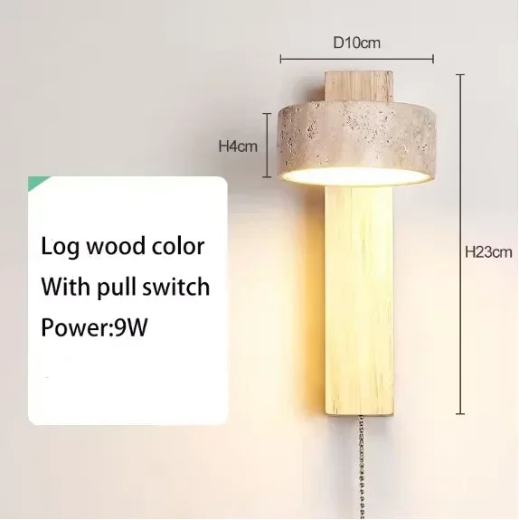 Rotatable Spanish Natural Limestone Round Led Wall Lamp