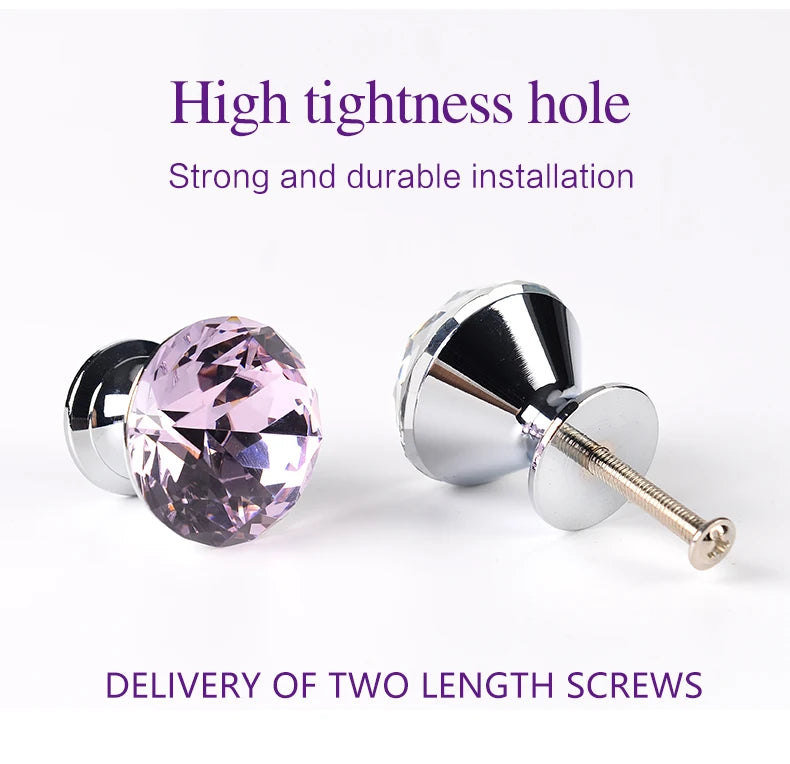 Colorful Crystal Glass Ball Pulls Knobs Wardrobe Door