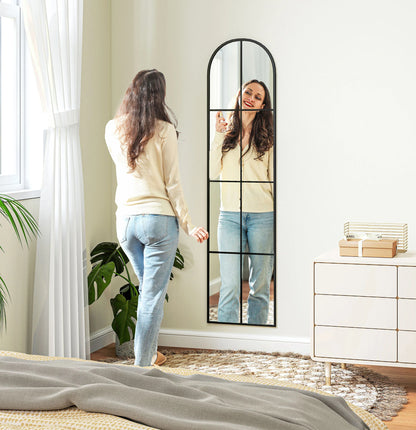 Homcom Full-Length Wall Mirror Arched Design Metal Frame