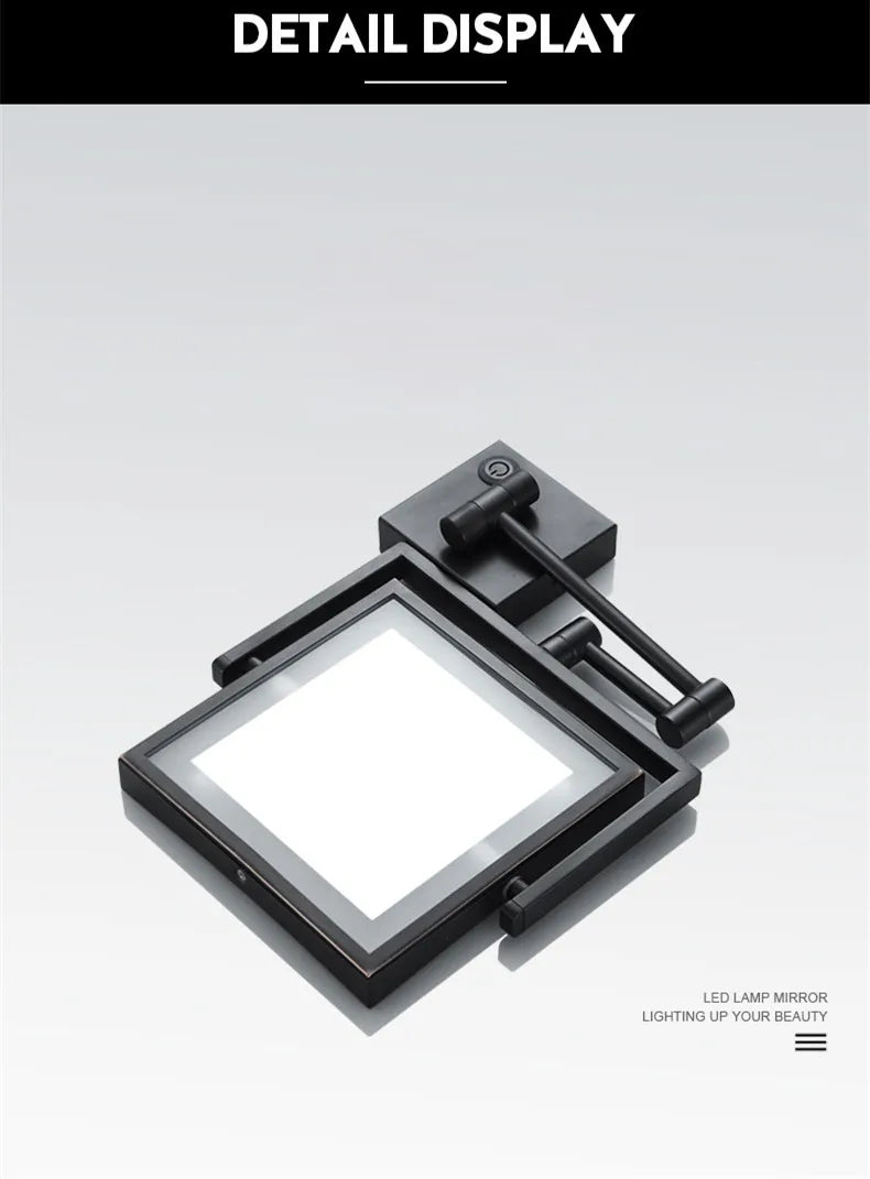 Rose Gold Square Led Bathroom Mirror Wall Mounted