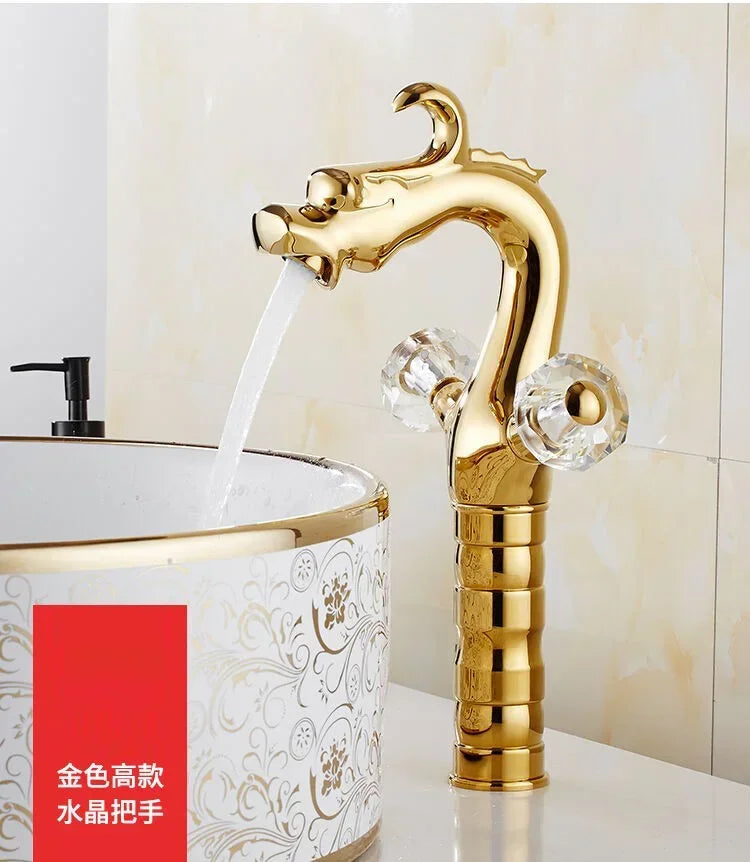 Zgrk Chinese Dragon Basin Faucet Bathroom Deck Mounted