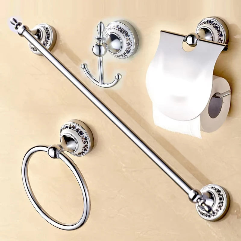 Stainless Steel Ceramic Bathroom Robe Hook Paper Holder