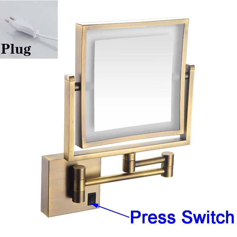 Led Bathroom Mirror 3x Magnifying Dual Arm Extendable