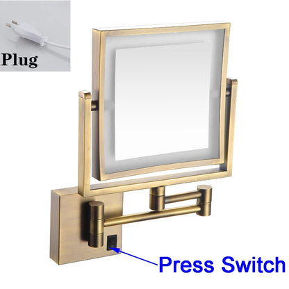 Led Bathroom Mirror 3x Magnifying Dual Arm Extendable