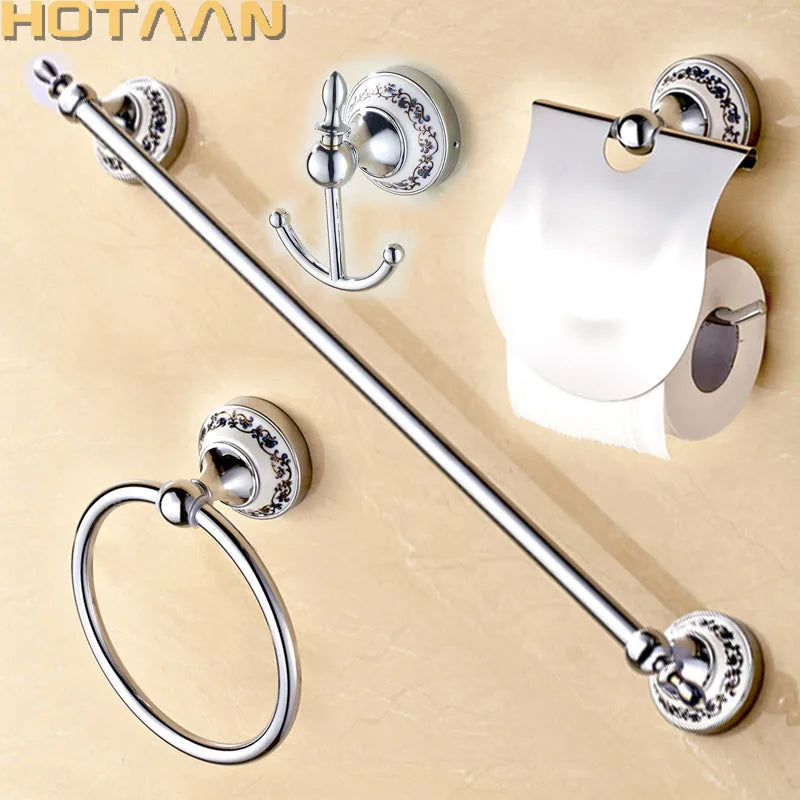 Stainless Steel Ceramic Bathroom Robe Hook Paper Holder