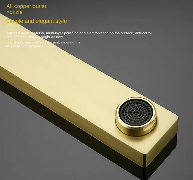 Modern Brass Wall Mount Bathroom Basin Faucet Hidden