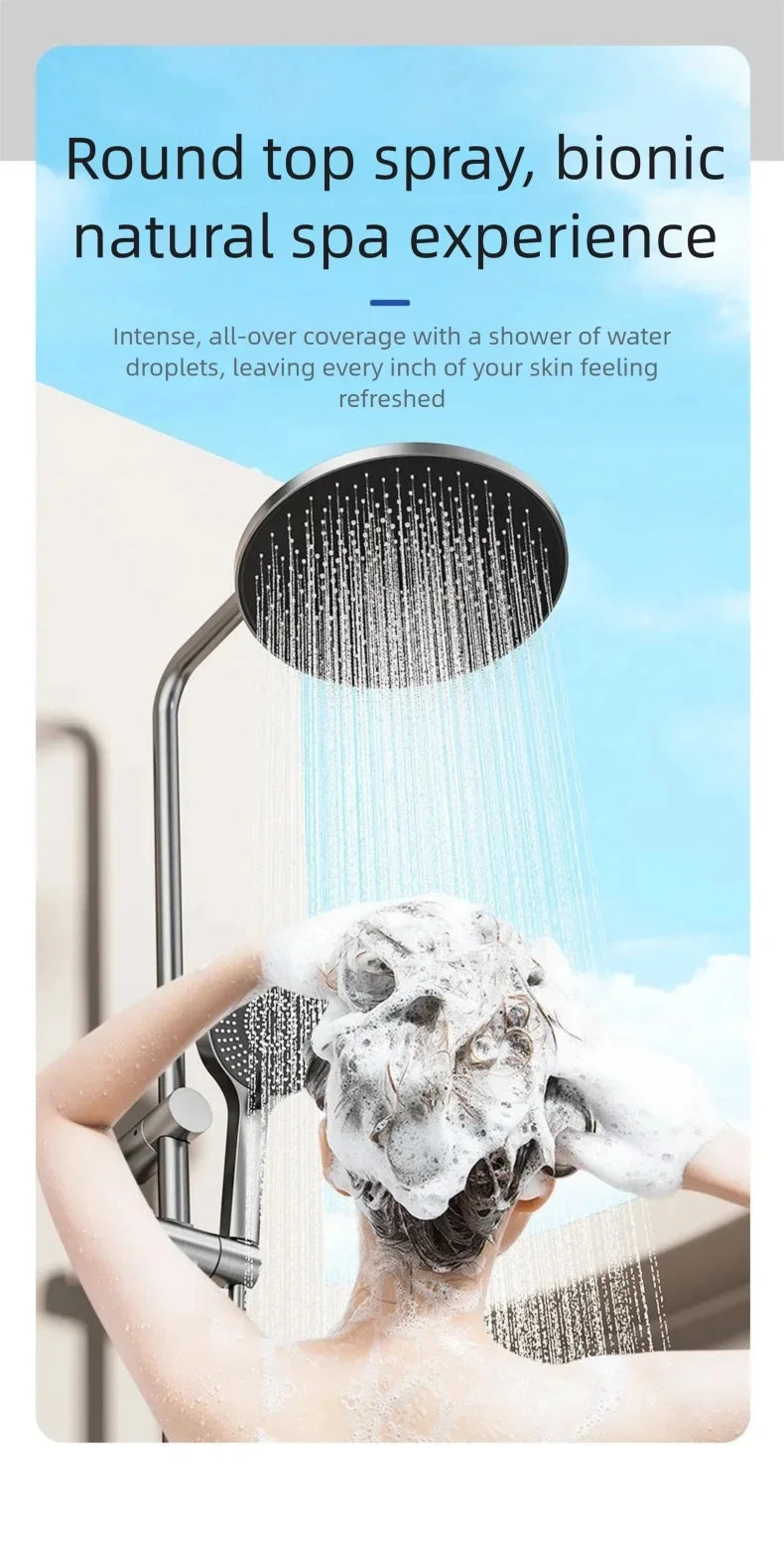 Gun Gray Bathroom Shower System Rainfall Piano Keys