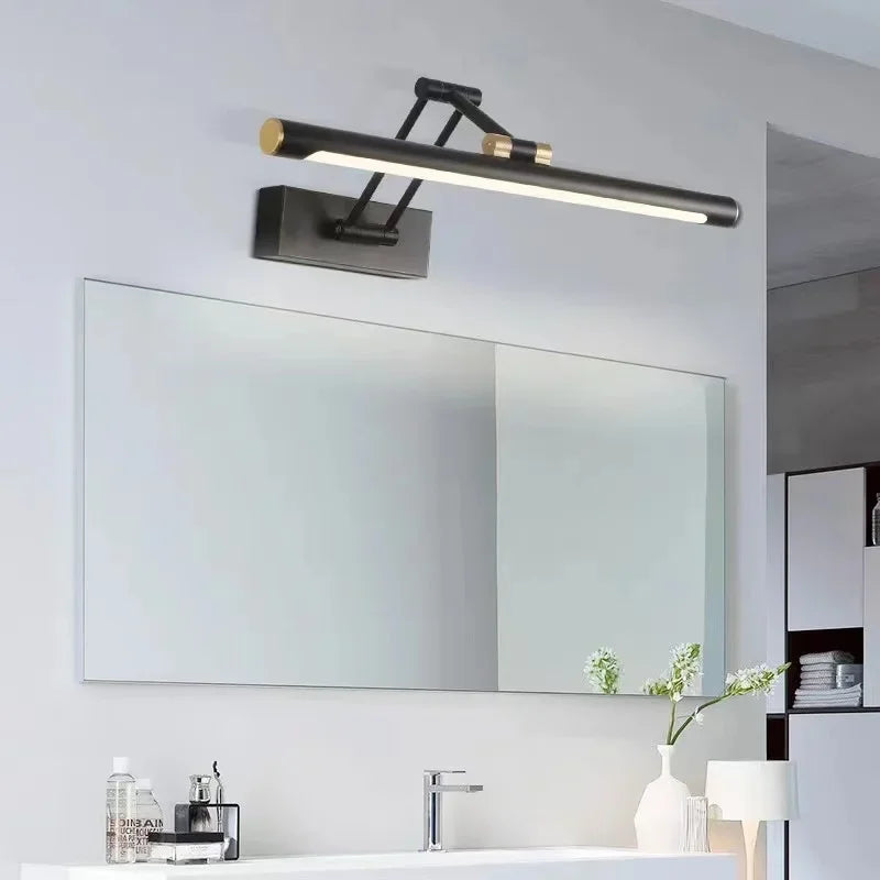European Style Mirror Headlight Cabinet Foldable Adjustable