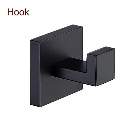 Black Bathroom Stainless Steel Wall Rack Towel Rack