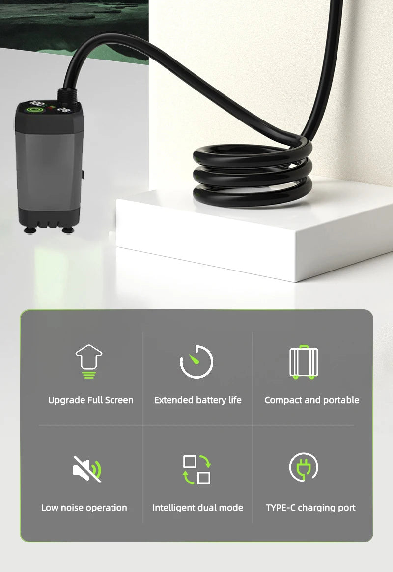 Camping Shower Equipment 6000mah Rechargeable Led Display Screen
