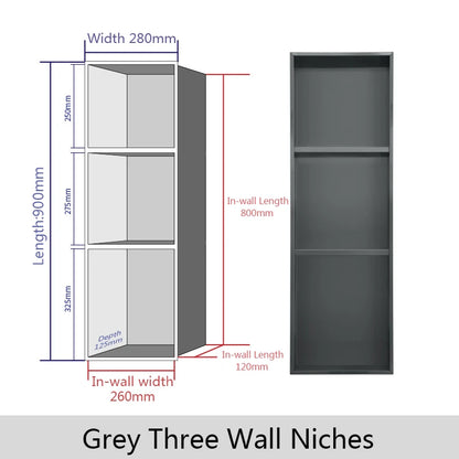 Stainless Steel Recessed Wall Niche Black Gold Bathroom