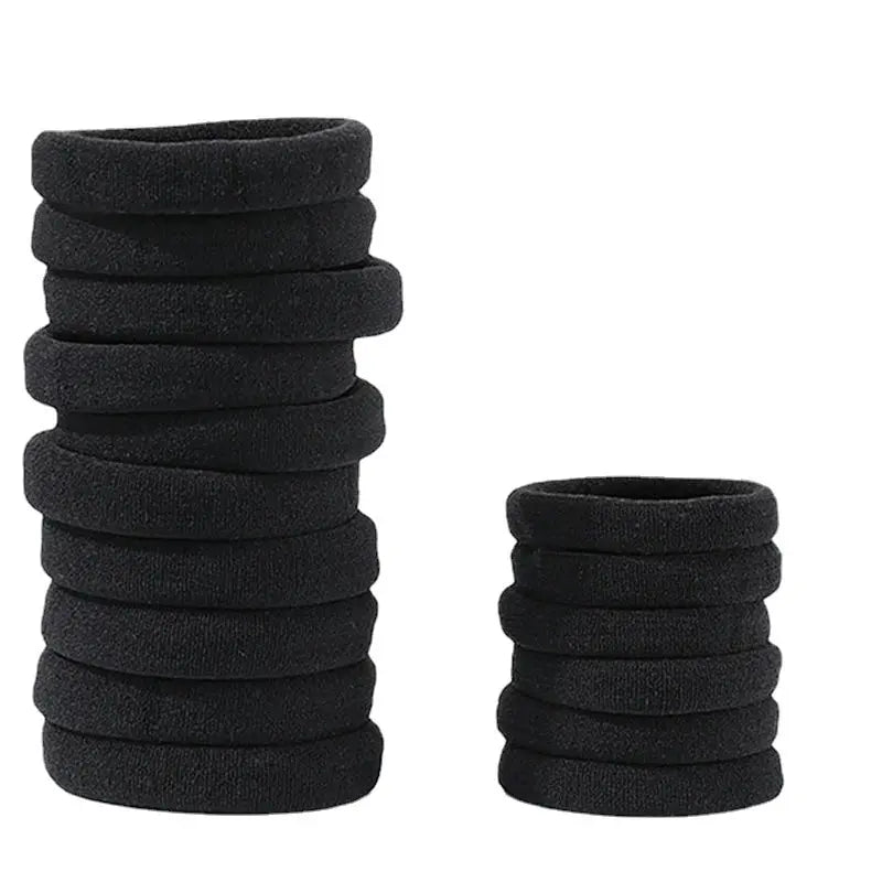 Black Towel Ring 50pcs High Elasticity Seamless Rubber