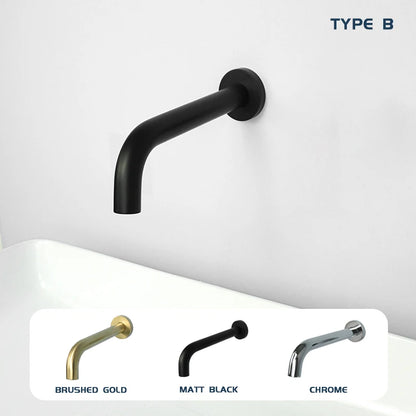 Brass Brushed Gold Mixer Faucet Wall-Mounted Round Square