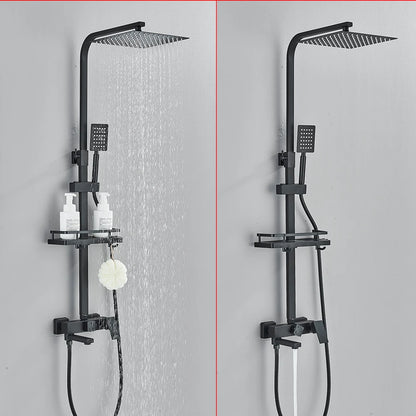 Black Brass Shower Faucet Sets Rainfall Bathtub Tap
