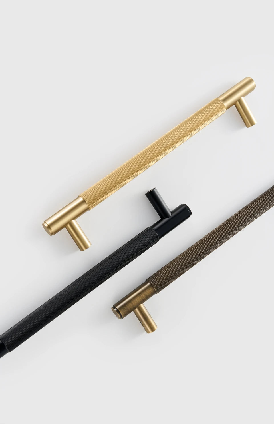 Nurlin Brass Door Double Sided Knurled Pull Bar