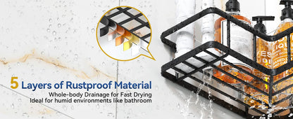 Shower Caddy Adhesive No Drill Bathroom Shower Organizers