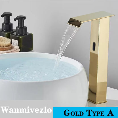 Smart Sensor Bathroom Basin Faucet Intelligent Black Automatic