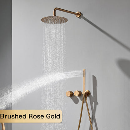 Luxury Gun Gray Brass Bathroom Shower System Concealed