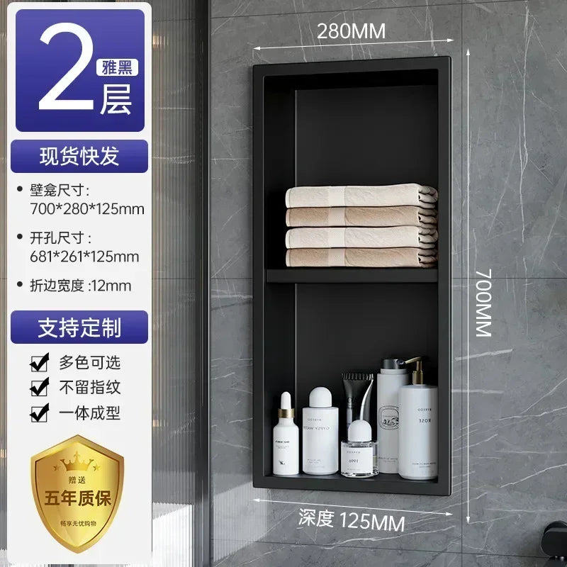 Stainless Steel Niche Bathroom Shelf-Embedded Tv Cabinet Style