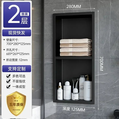 Stainless Steel Niche Bathroom Shelf-Embedded Tv Cabinet Style