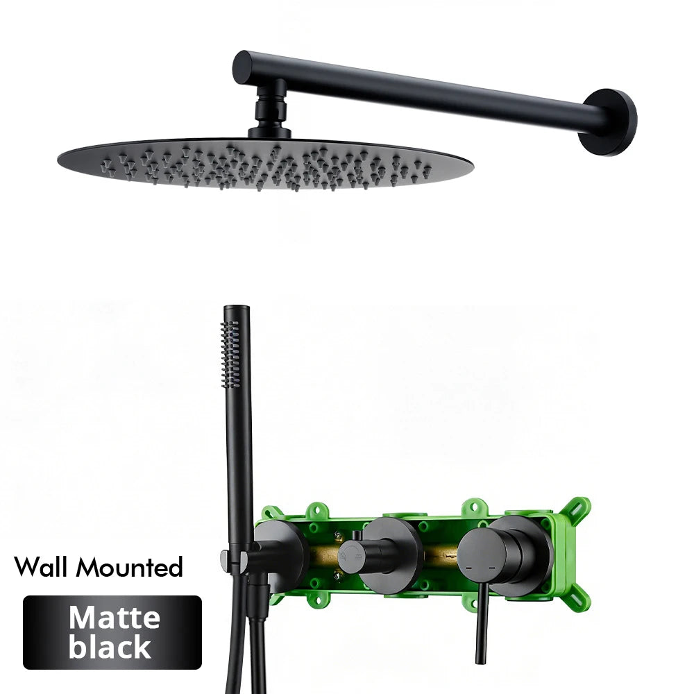 Gunmetal Shower Faucet 8-16 Embed Box Wall Mounted