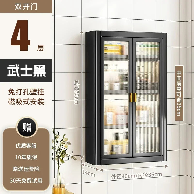 Modern Wall Mounted Bathroom Cabinet White Waterproof Storage
