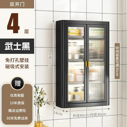 Modern Wall Mounted Bathroom Cabinet White Waterproof Storage