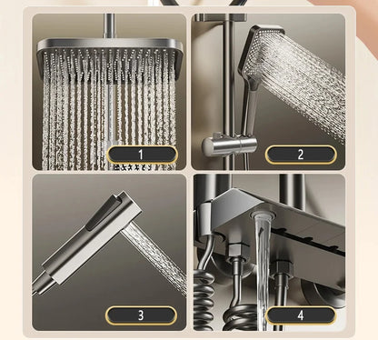 Upgrade Bathroom Shower Led Display Piano Keys Bath