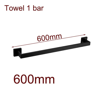 Black Bathroom Stainless Steel Wall Rack Towel Rack