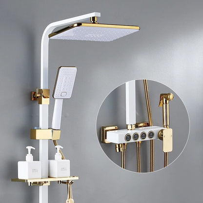 Luxury Cold Digital Bathroom Shower System Thermostatic Brass